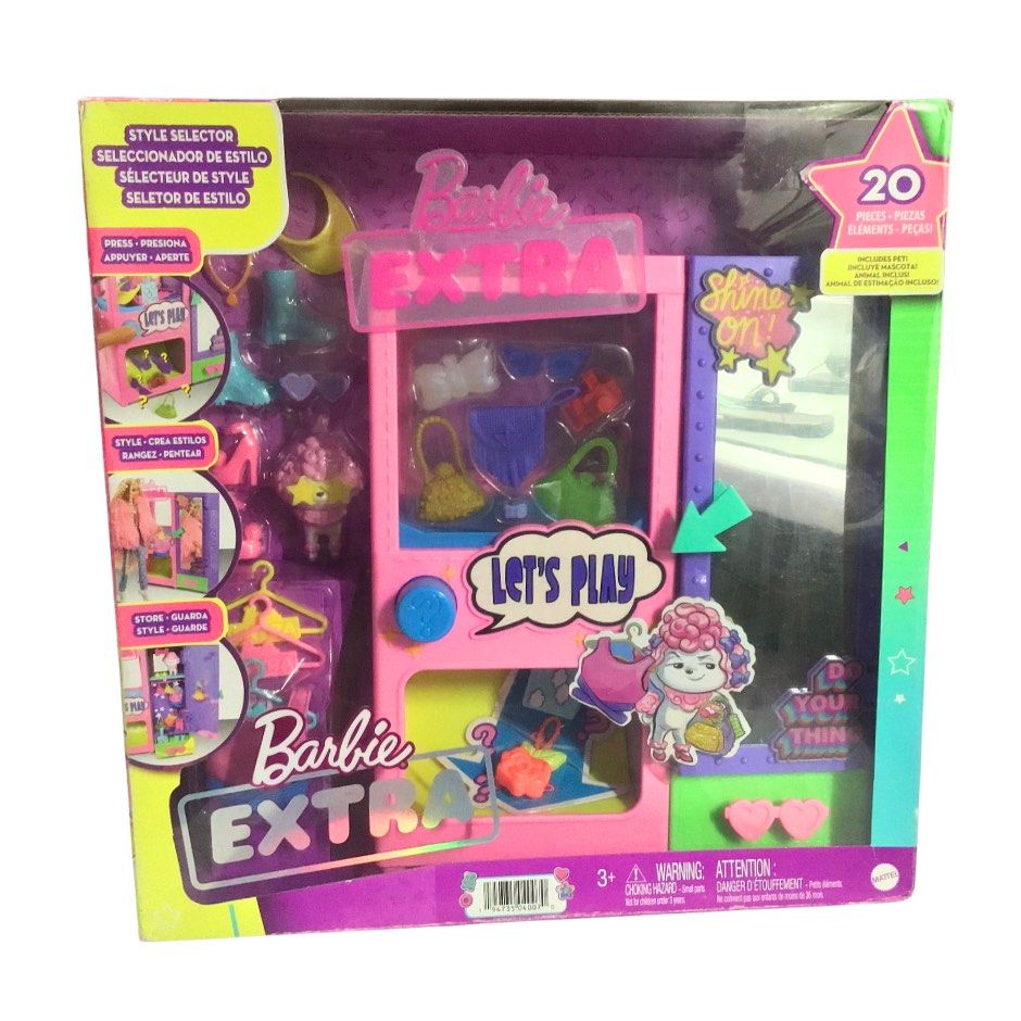 Barbie Extra Style Selector Playset with 20 Pieces (Category: Kids Toys) located in Sorsogon. Submitted by sprucemuse (Listing ID 1458619449, Image 1). Description: - Brand new; unopened and unplayed - Original price Php 2,999.00 - Declutter - Condition 10/10 - Barbie Extra Style Selector playset - Includes 20 fun fashion pieces and accessories - Features a style selector - Comes with a pet poodle - Perfect for Barbie fans Shipping: PM if will be
