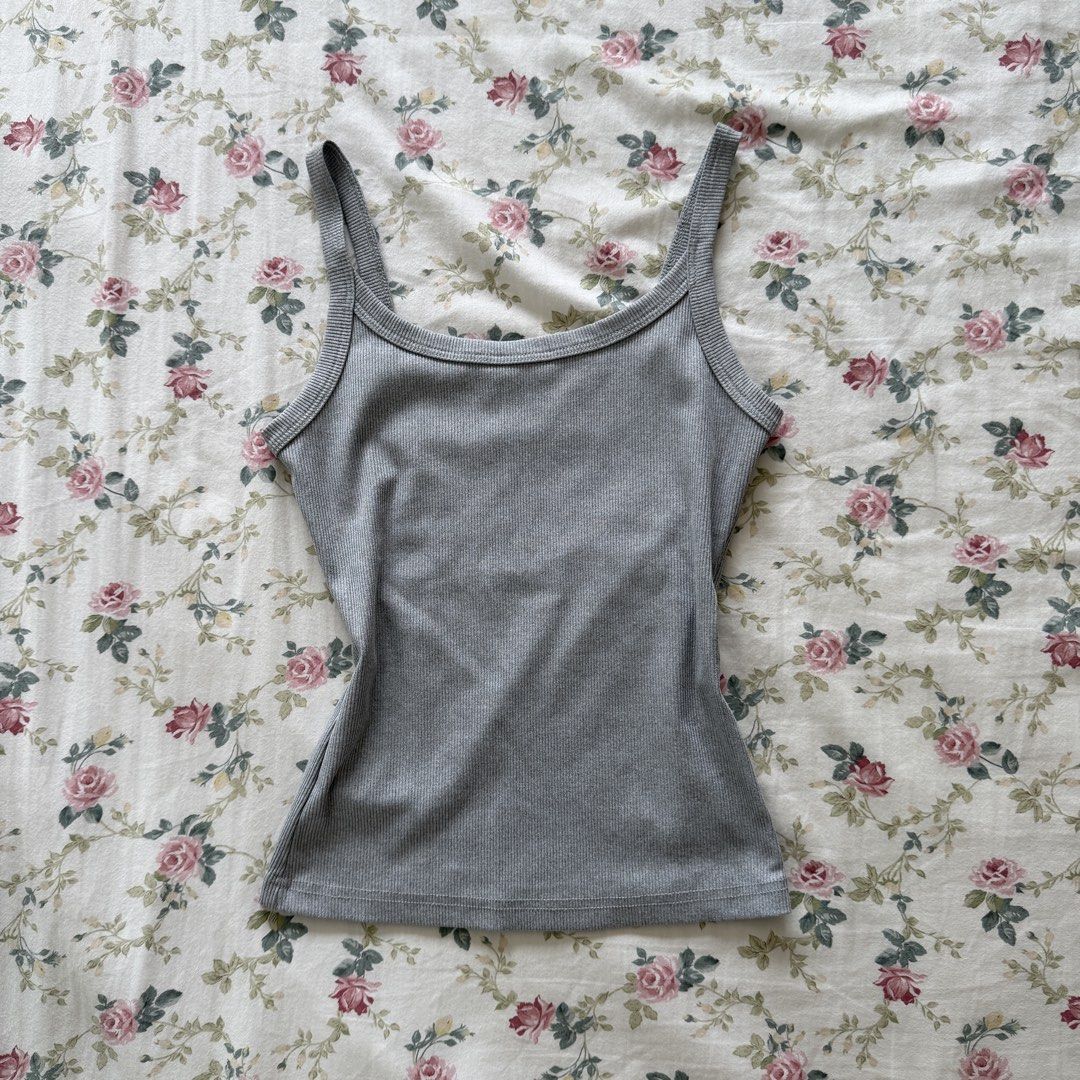 basic grey cami (Category: Sleeveless) located in Singapore. Submitted by lovelilies444 (Listing ID 1458838783, Image 1). Description: ptp : 33cm length : 48cm (incl straps) meetups only at west side tracked mailing +$3.
