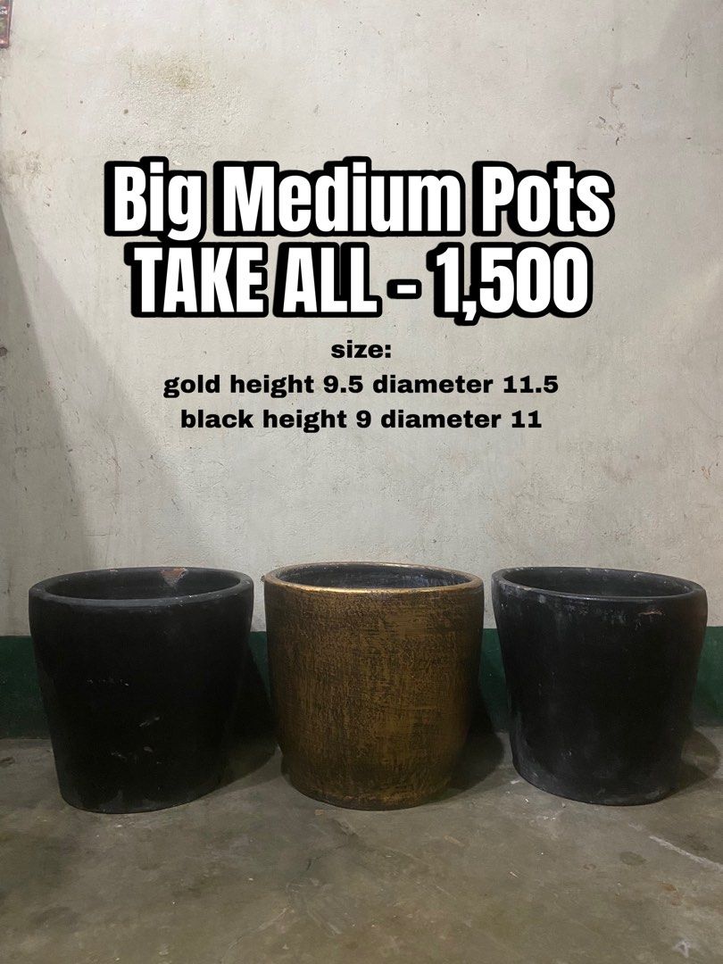 Big Pots TAKE ALL (Category: Pots & Planters) located in Manila. Submitted by pinkmoschino (Listing ID 1458786508, Image 1). Description: .