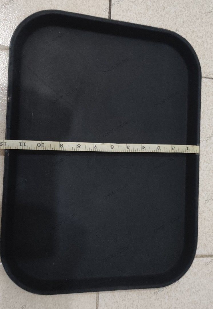 Black Rectangular Non Slip Food Serving Tray (Category: Other Kitchenware & Tableware) located in Rizal. Submitted by danicahpangilinan (Listing ID 1458692248, Image 2). Description: -Take All 23 pieces - Durable black serving tray - Non-slip surface for secure carrying - Ideal for serving food and drinks - Generous size: approximately 16 inches long x 12 inches wide - Suitable for both restaurant and home use.