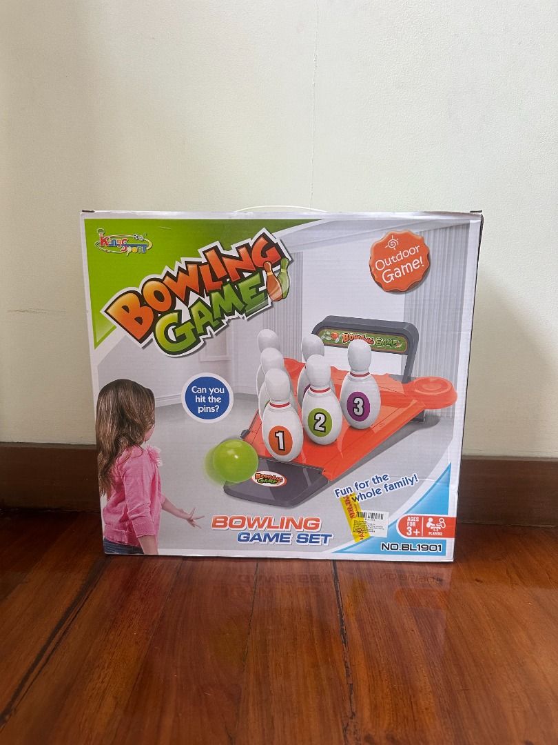 Bowling Game Set for Kids (Category: Kids Toys) located in Makati City. Submitted by travelfinds34611 (Listing ID 1458697563, Image 1). Description: Bowling Game Set - Fun bowling game set for the whole family! - Perfect for indoor or outdoor play. Brand New, Unopened Box.