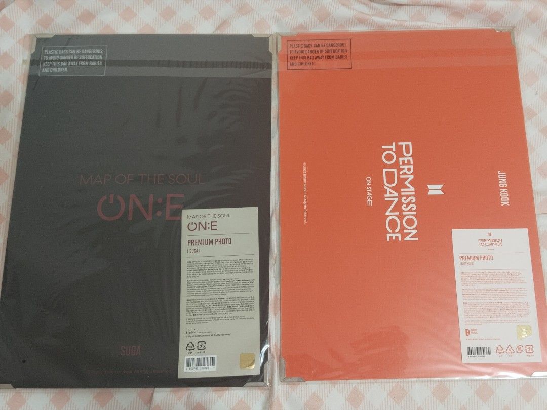 bts jungkook & suga premium photos set (Category: K-Wave Merchandise) located in General Trias. Submitted by chcopdding (Listing ID 1458718969, Image 2). Description: selling authentic ptd jungkook & mots on:e suga premium photos as a set only! both are sealed, expect dusts due to storage, otherwise it’s in good condition:)) loc: gen trias, cavite mop: gcash/maribank mod: lalamove/jnt.