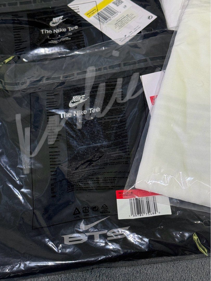 BTS x NIKE official merch (Category: Shirts) located in Rizal. Submitted by abcdefghi_lmnopqrstuvwxyz (Listing ID 1458699912, Image 3). Description: wts lfb ph BTS x Nike official merch Nike Women Black Shirt: (S) 2,495 Nike White Men Shirt: (S) 2,295 🏷️ bts bangtan arirang kim namjoon rm seokjin jin min yoongi suga jung hoseok jhope jeon jungkook jk park jimin taehyung v.