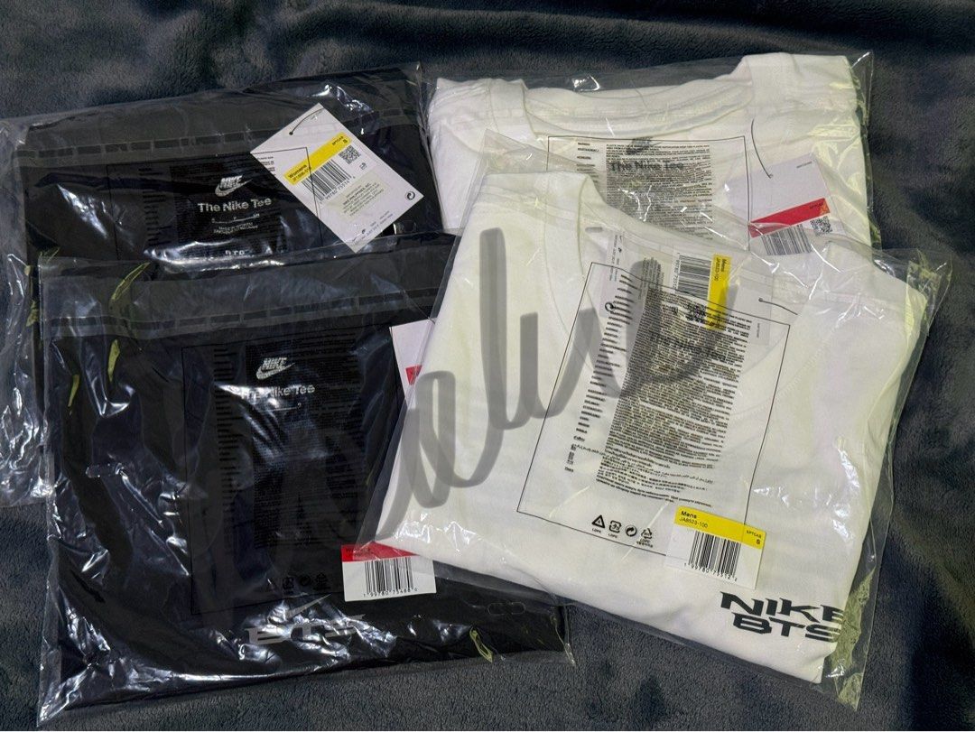 BTS x NIKE official merch (Category: Shirts) located in Rizal. Submitted by abcdefghi_lmnopqrstuvwxyz (Listing ID 1458699912, Image 1). Description: wts lfb ph BTS x Nike official merch Nike Women Black Shirt: (S) 2,495 Nike White Men Shirt: (S) 2,295 🏷️ bts bangtan arirang kim namjoon rm seokjin jin min yoongi suga jung hoseok jhope jeon jungkook jk park jimin taehyung v.