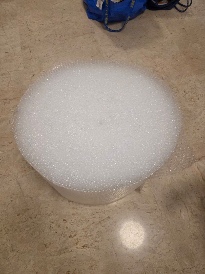 Bubble Wrap (Category: Home Improvement Tools & Accessories) located in Singapore. Submitted by man484 (Listing ID 1458689656, Image 1). Description: I have a big roll of Bubble wrap for sale. - Widdth is 54 cm. - I bought a full roll for moving and used onlya small portion. - Available for self collection from Upper East Coast Road - I am also selling other items, if interested, see my other listing's- boxes, wall clock, lamp, Wifi6 internet mes