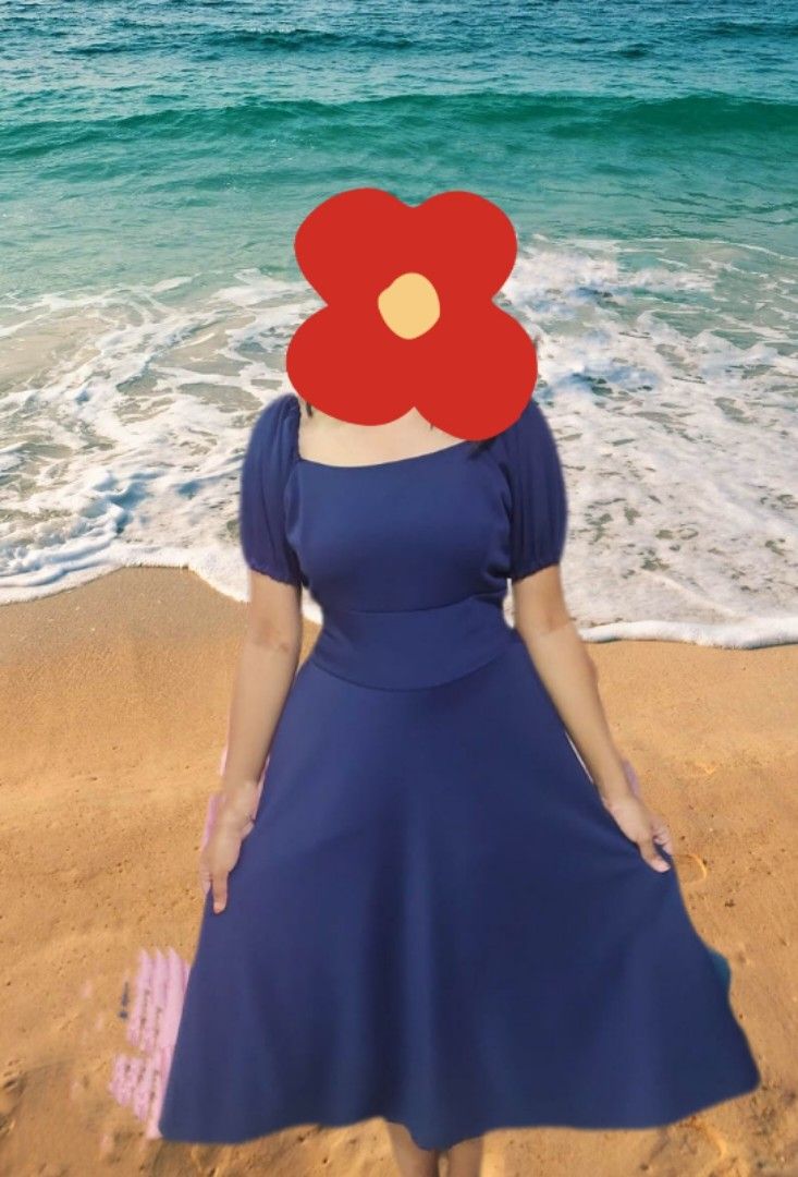 Bundle sale decluttering (Category: Dresses) located in Manila. Submitted by fastrabbit.869d2d (Listing ID 1458783567, Image 2). Description: BROWN AND NAVY BLUE midi dress royality look comfortable and strechable used only once in good condition .