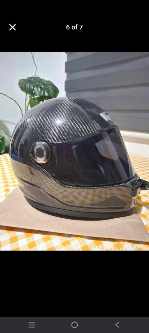 Cabon Helmet Ryo (Category: Helmets and other Riding Gears) located in Manila. Submitted by ryandulce19897 (Listing ID 1458730202, Image 2). Description: carbon helmet Ryo almost New Obr lang ginamit 5x with clear Lens dust bag RFD - bawas Helmet Giorno fazzio Vespa Cafe Racer Classic Bikes Naked bike.