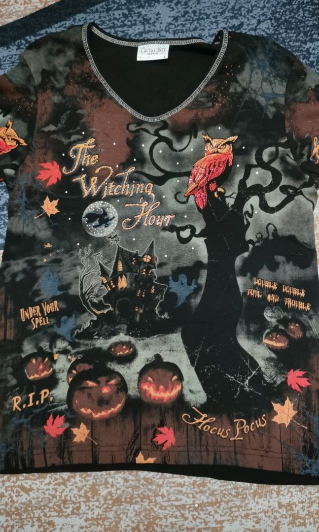 Cactus Bay halloween graphic shirt (Category: Shirts) located in San Jose. Submitted by thrift_ni_sir (Listing ID 1458816863, Image 2). Description: Excellent condition MOP gcash MOD j&t Add shipping fee.