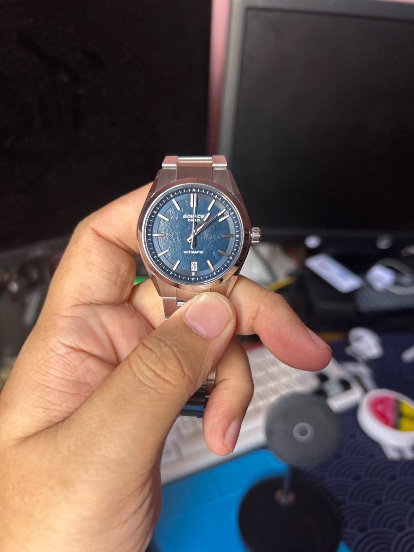 Casio Edifice EFK-100D (Category: Men's Watches) located in Caloocan City. Submitted by mikeg03 (Listing ID 1458730492, Image 1). Description: - Casio Edifice Automatic Watch - Striking blue dial with a convenient date window - Durable stainless steel bracelet for a classic look - Designed for comfortable everyday wear - Looks great on the wrist, adding a touch of style - Feel free to ask any questions! Anyone willing to swap? Swapping my EFK 100