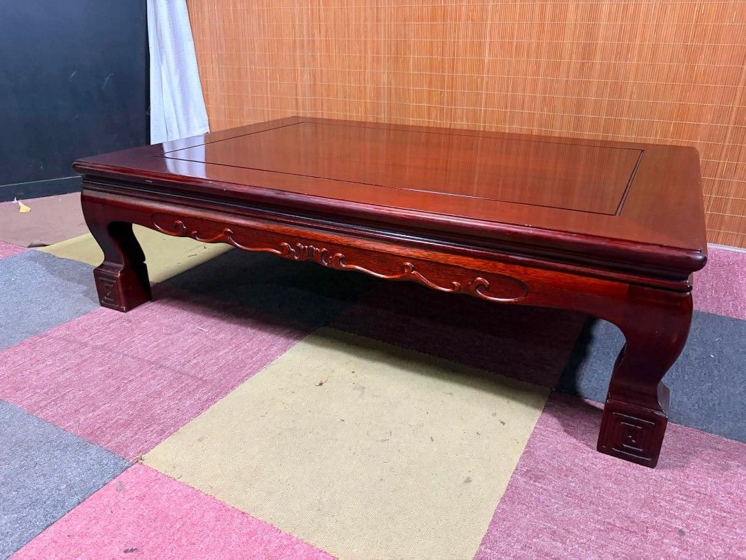 Center Table (Category: Tables & Sets) located in Meycauayan. Submitted by marygracecasimiro (Listing ID 1458752583, Image 1). Description: 😍NEW ARRIVAL!!! August 31, 2026 Elegant "Zataku" Polished Wood Center Table SOLID WOOD!!! MABIGAT!!! Price : 7,500 ✅ 47L x 33W x 14H inches In VERY good condition 💜💜.