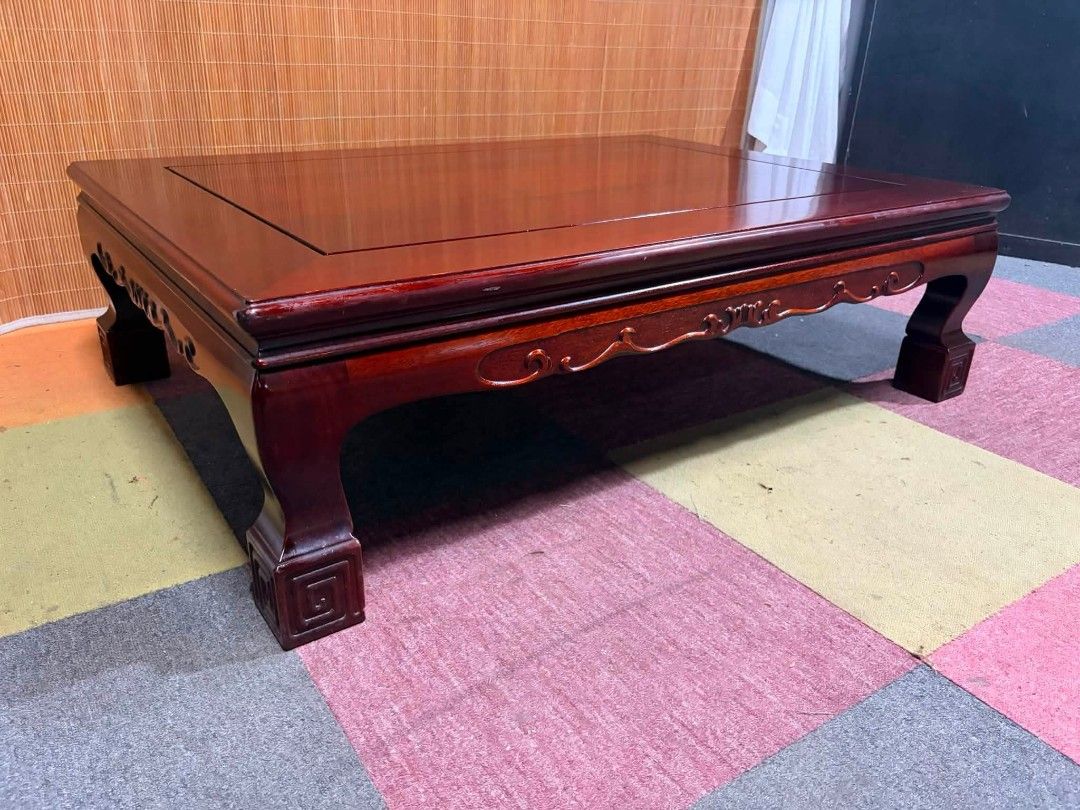 Center Table (Category: Tables & Sets) located in Meycauayan. Submitted by marygracecasimiro (Listing ID 1458752583, Image 3). Description: 😍NEW ARRIVAL!!! August 31, 2026 Elegant "Zataku" Polished Wood Center Table SOLID WOOD!!! MABIGAT!!! Price : 7,500 ✅ 47L x 33W x 14H inches In VERY good condition 💜💜.