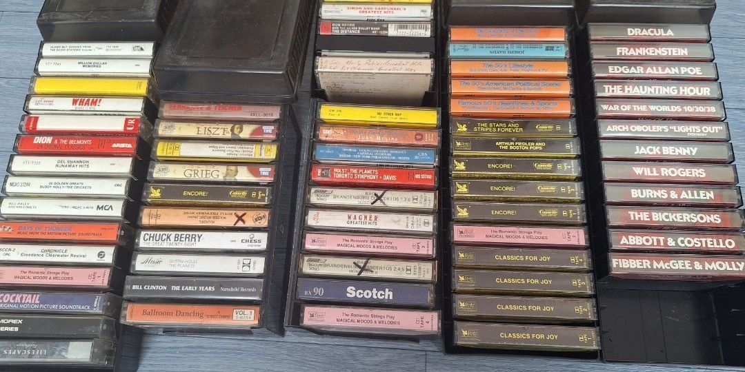 CLASSIC Cassette Tapes (Category: CDs & DVDs) located in General Trias. Submitted by aeunice (Listing ID 1458871570, Image 2). Description: 160pesos per piece or get 5 for 600pesos. *The sounds of the 50's *The 50's Lifestyle *The 50's American Political Scene *The 50's Headlines & Sports *The Stars and Stripes Forever *Arthur Fieldler and The Boston Pops *Encore! *The Roman Strings Play (MAGICAL MOODS & MELODIES) *Classics for Joy *Dracula *Fran