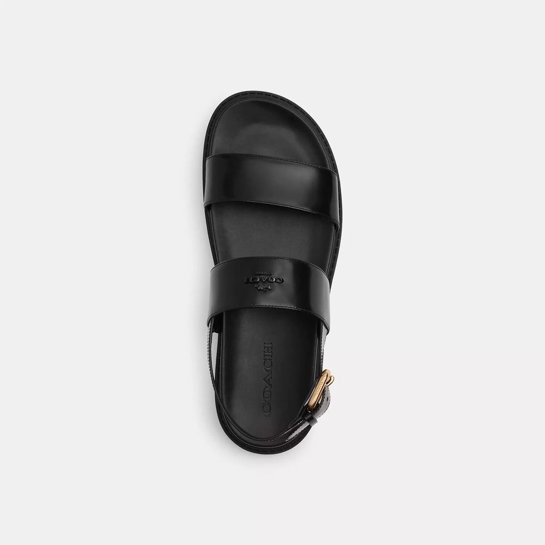 Coach Lockup Two Band Sandals (Category: Flats & Sandals) located in Manaoag. Submitted by dressupdear (Listing ID 1458765538, Image 3). Description: FREE SF COACH LOCKUP TWO BAND SANDALS in BLACK (with box) Size 7B Comparable Value of 198USD US7/ UK5/ EU37.5/ CN240 AUTHENTIC. Pasabuy in Canada Coach Store. Used twice in indoor settings. With unnoticeable flaw, see last two photos baka naitama sa wheels ng chair..