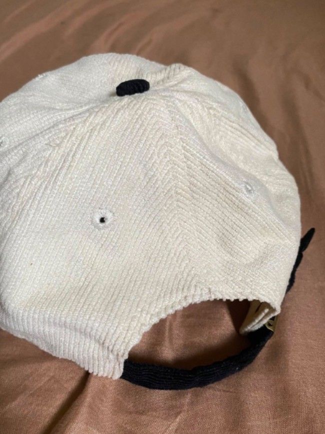 Corduroy Cap with Bird Embroidery (Category: Caps & Hats) located in Quezon City. Submitted by 13zer0six (Listing ID 1458728379, Image 2). Description: Cream corduroy cap with a black brim. Features a cute bird embroidery on the front. Adjustable strap at the back for a good fit. Great for casual wear. Matches with most outfits..