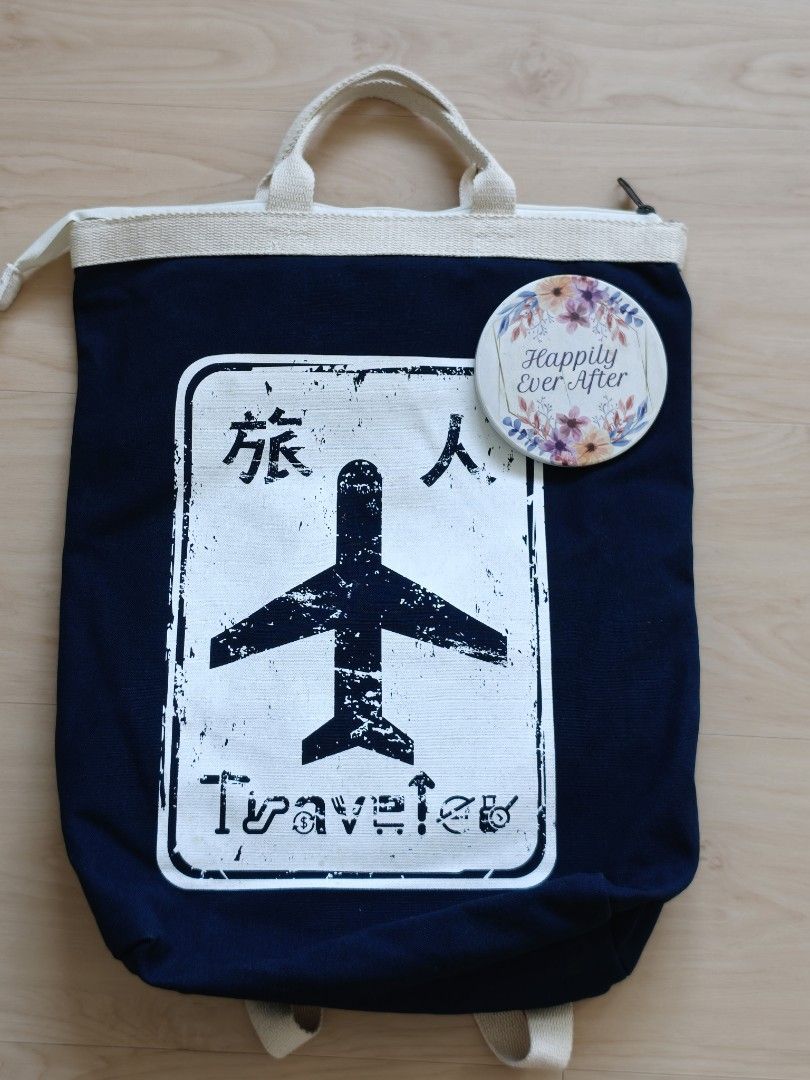 Creative backpack (Category: Tote Bags) located in Singapore. Submitted by simplicityworks (Listing ID 1458764988, Image 1). Description: Item was purchased from small individual stalls in Taipei. Coaster placed on bag to reference its size. .