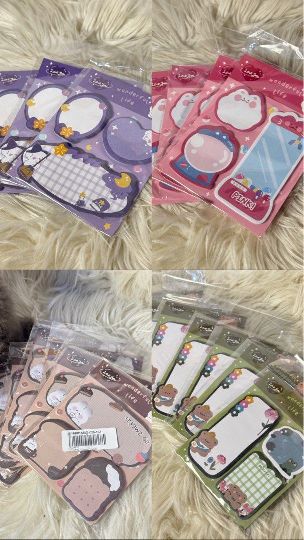 Cute Stationery :Stickers, Sticky Notes, Pens, Erasers & More! (Category: Stationery & School Supplies) located in Quezon City. Submitted by Solanawear (Listing ID 1458751107, Image 3). Description: - Adorable stationery bundle perfect for journaling, decorating, or gifting! - Includes a variety of cute stickers. - Sticky notes with charming designs: strawberries, flowers, and pandas. - Features Kuromi pencils for a touch of fun. - Practical item