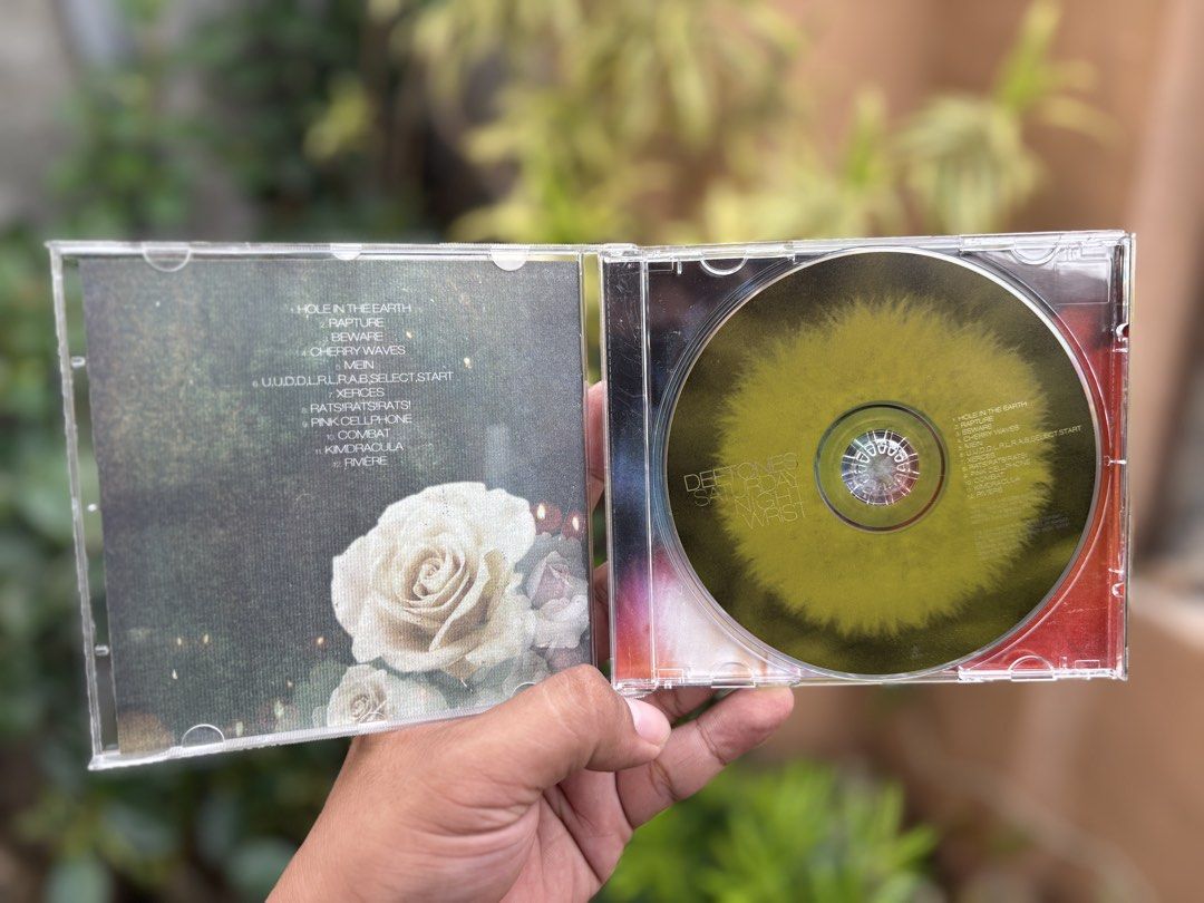 DEFTONES SATURDAY NIGHT WRIST CD (2006) (Category: CDs & DVDs) located in Manila. Submitted by mikodvn (Listing ID 1458766810, Image 3). Description: - DEFTONES SATURDAY NIGHT WRIST CD - Release Year: 2006 - Features popular tracks like "Hole in the Earth" and "Cherry Waves" - Original album packaging - No Scratches on CD - Like new condition.