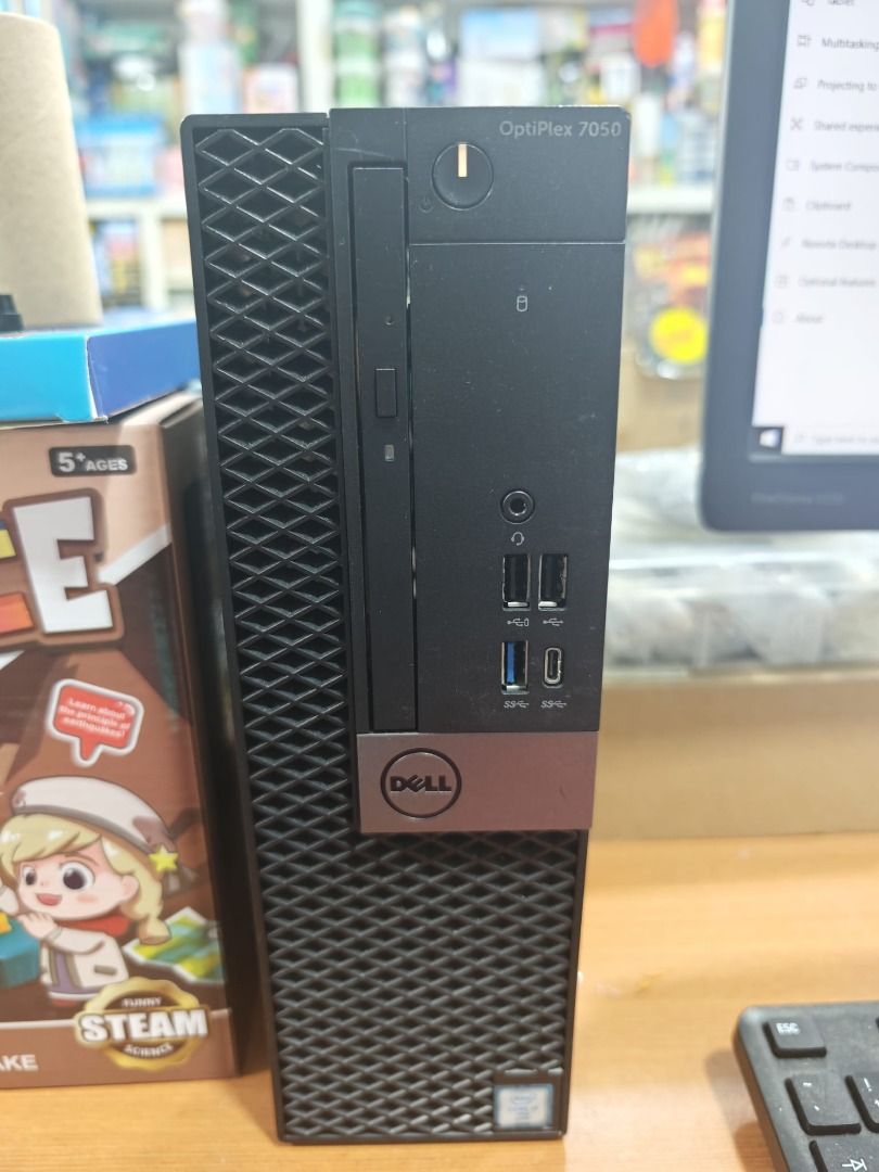 Dell Optiplex 7050 desktop PC with 23 inch HP monitor, mouse and keyboard (Category: Desktops) located in Singapore. Submitted by playnlearn (Listing ID 1458750534, Image 3). Description: Selling a well used Dell Optiplex desktop PC. Specs as shown in pictures. Comes with HP 23 inch monitor, wireless keyboard and mouse..