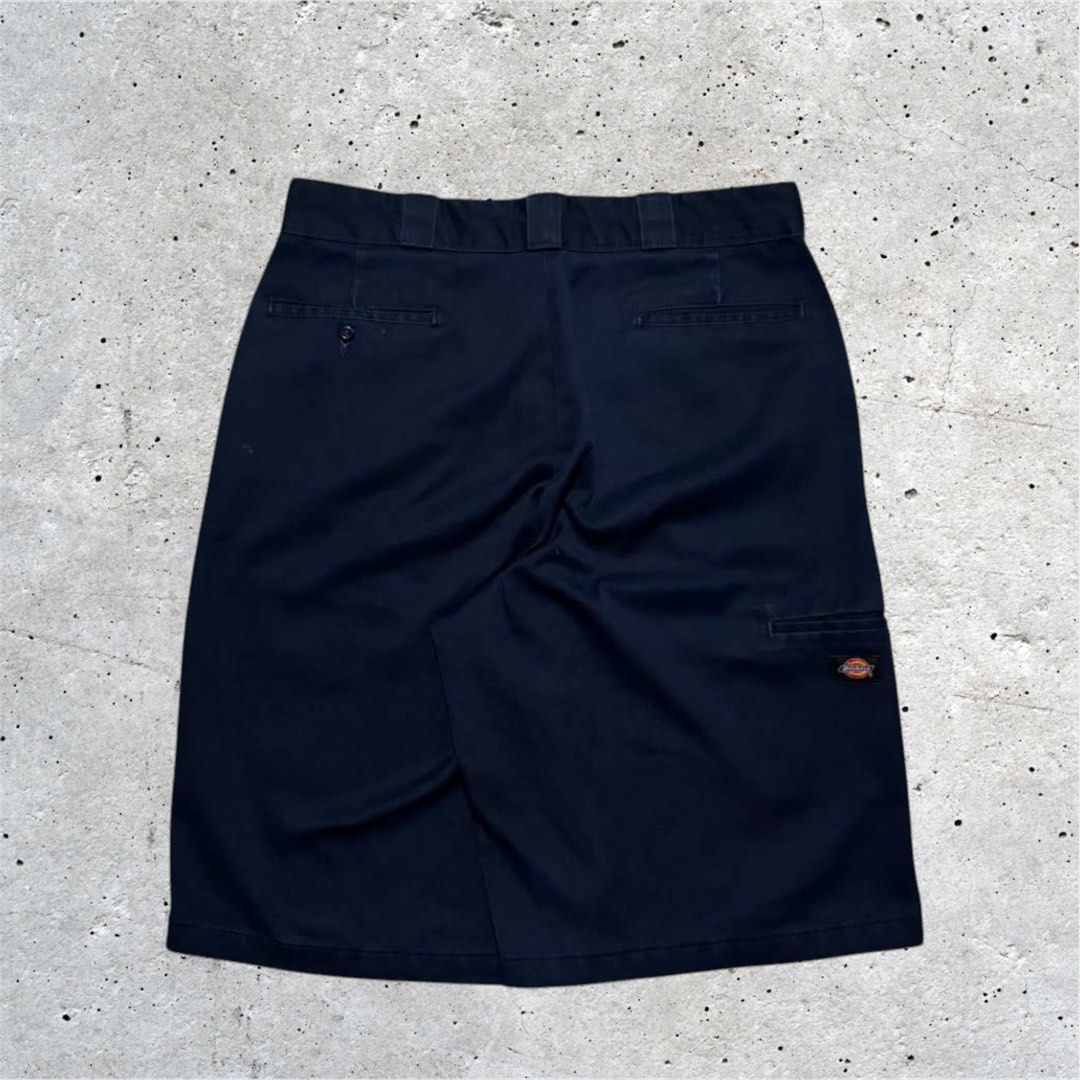 Dickies Double Patch Jorts Navy (Category: Shorts) located in Mandaluyong City. Submitted by _reaperelics (Listing ID 1458726121, Image 3). Description: Dickies Double Patch Jorts Navy Size: 36” waist, 25” length 13.5” hem Condition: Lightly used, minimal stain .