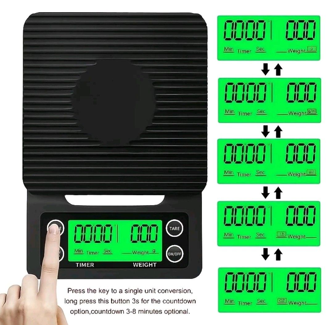 Digital Coffee Scale With Timer (Category: Other Kitchen Appliances) located in Manila. Submitted by lotty_2489 (Listing ID 1458695217, Image 2). Description: With Battery Onhand Brandnew GoodQuality Black COD GcashPayment #09706504365 Charm.