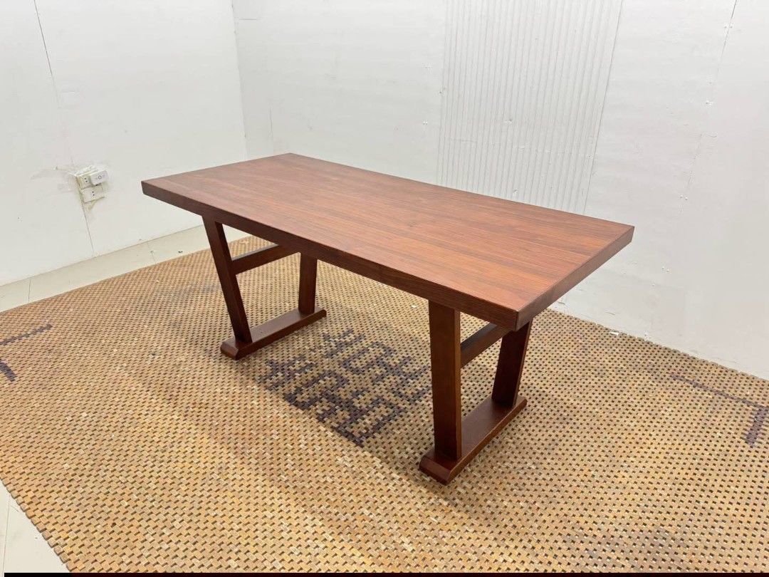 Dining Table (Category: Tables & Sets) located in Meycauayan. Submitted by marygracecasimiro (Listing ID 1458756997, Image 3). Description: Modern Wooden Trestle Dining Table Price: 15,500 L59 x W27.5 x H27 In good condition♥️💜.
