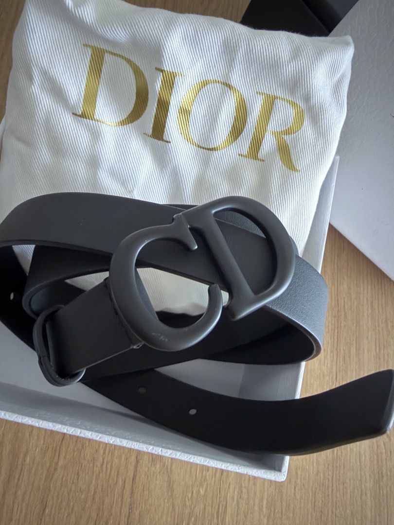 Dior CD Buckle Belt Black Leather (Category: Belts) located in Manila. Submitted by celavia (Listing ID 1458709519, Image 2). Description: - Authentic Dior Belt - Color: Black Leather - Buckle: Iconic CD buckle in matte black finish - Authenticity: Comes with dust bag and box - Origin: Made in Italy - Style: Perfect accessory to elevate any outfit.