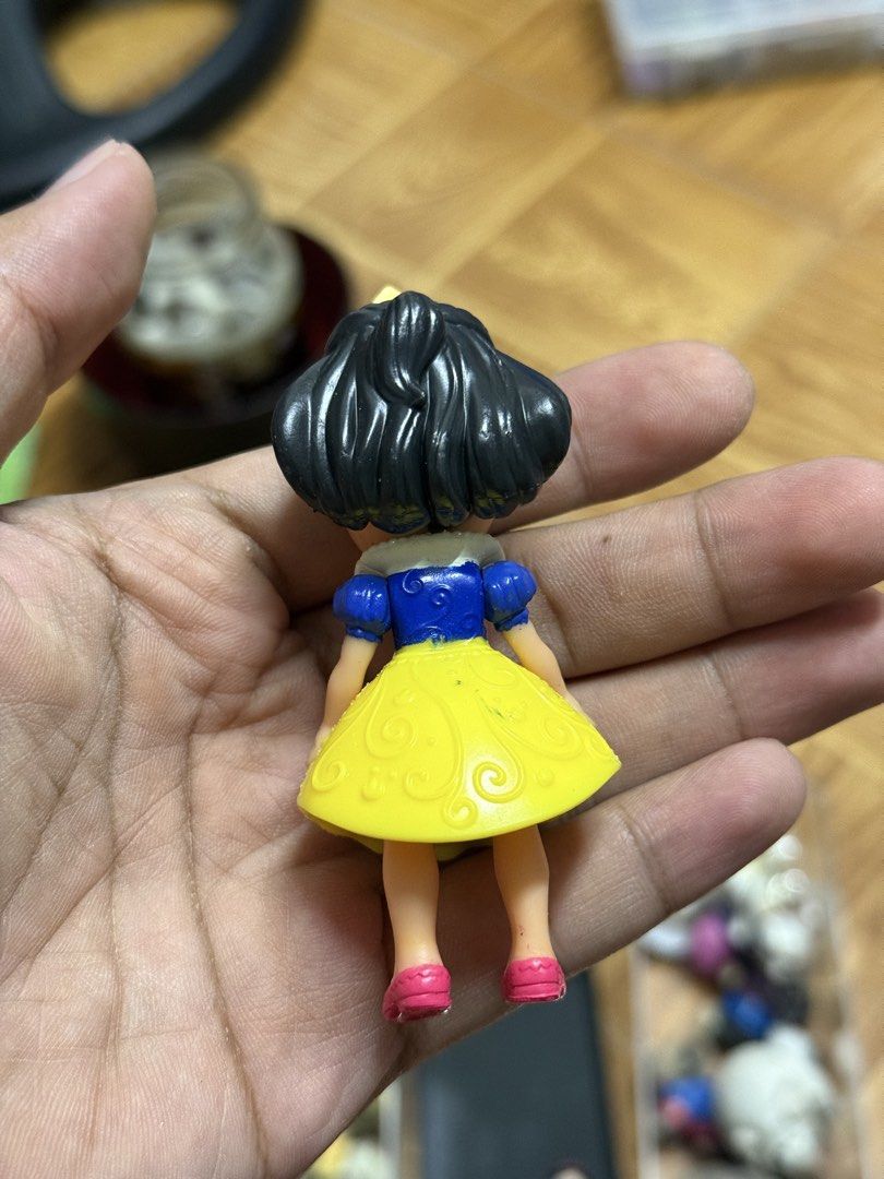 Disney Princess Snow White Mini Doll Toy (Category: Figurines & Statues) located in Manila. Submitted by lyledizon (Listing ID 1458737381, Image 2). Description: - Adorable Snow White mini doll - Iconic yellow dress and blue top - Gold crown accessory - Approximately 4 inches tall - Perfect for collectors or as a small gift - Great for display purposes.