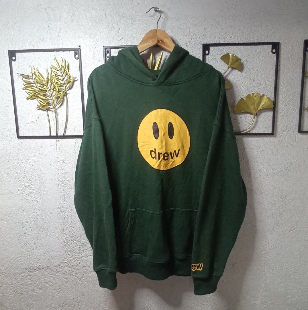 Drew House Hoodie XL (Category: Hoodies) located in Kawit. Submitted by deidzdzn (Listing ID 1458789679, Image 2). Description: - Brand: Drew House - Item: Hoodie - Color: Green - Logo: Classic Smiley Face - Size: XL - Measurements: Width 26 inches, Length 29 inches.