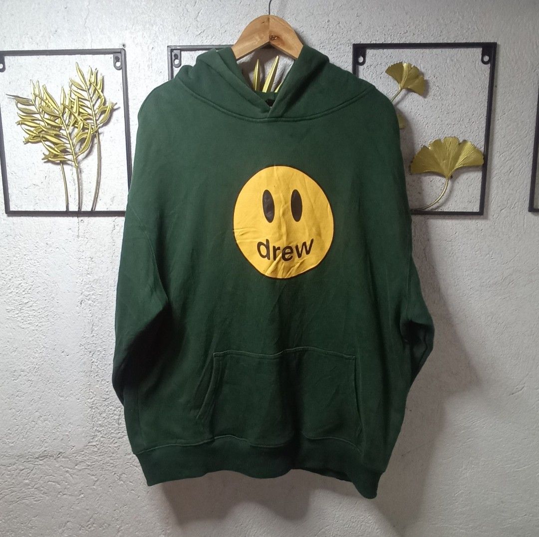 Drew House Hoodie XL (Category: Hoodies) located in Kawit. Submitted by deidzdzn (Listing ID 1458789679, Image 3). Description: - Brand: Drew House - Item: Hoodie - Color: Green - Logo: Classic Smiley Face - Size: XL - Measurements: Width 26 inches, Length 29 inches.