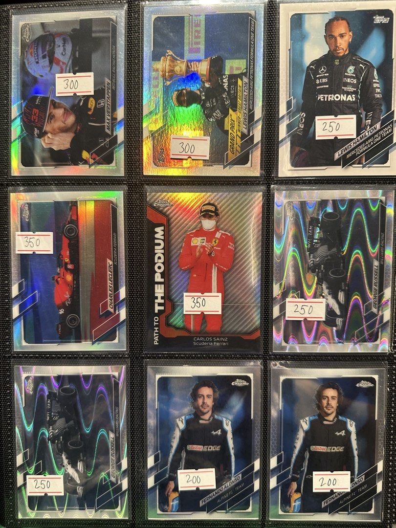 F1 Topps Chrome Cards (TAKE YOUR PICK🔥) (Category: Raw Singles) located in Quezon City. Submitted by adloading7 (Listing ID 1458793133, Image 3). Description: ₱50-₱600 range of each card😛.