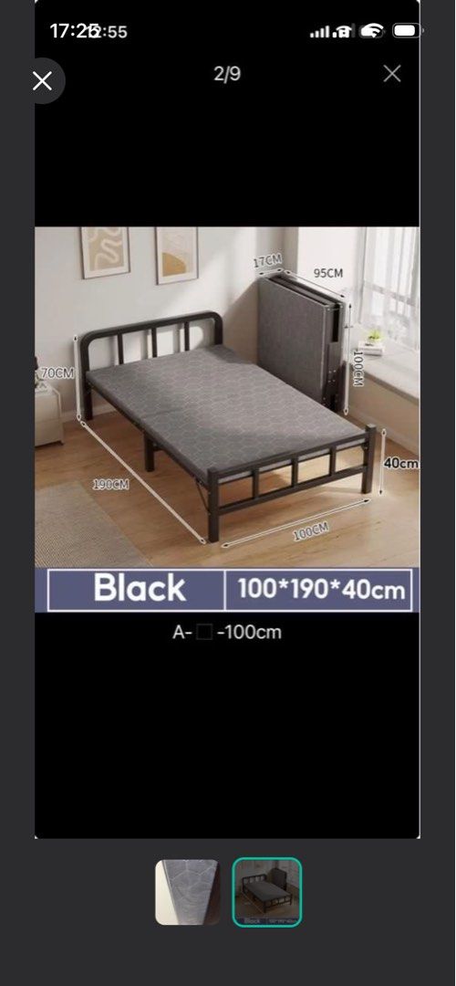 Foldable bed (Category: Bed Frames & Mattresses) located in Singapore. Submitted by ranee_9 (Listing ID 1458774636, Image 1). Description: Brand new .