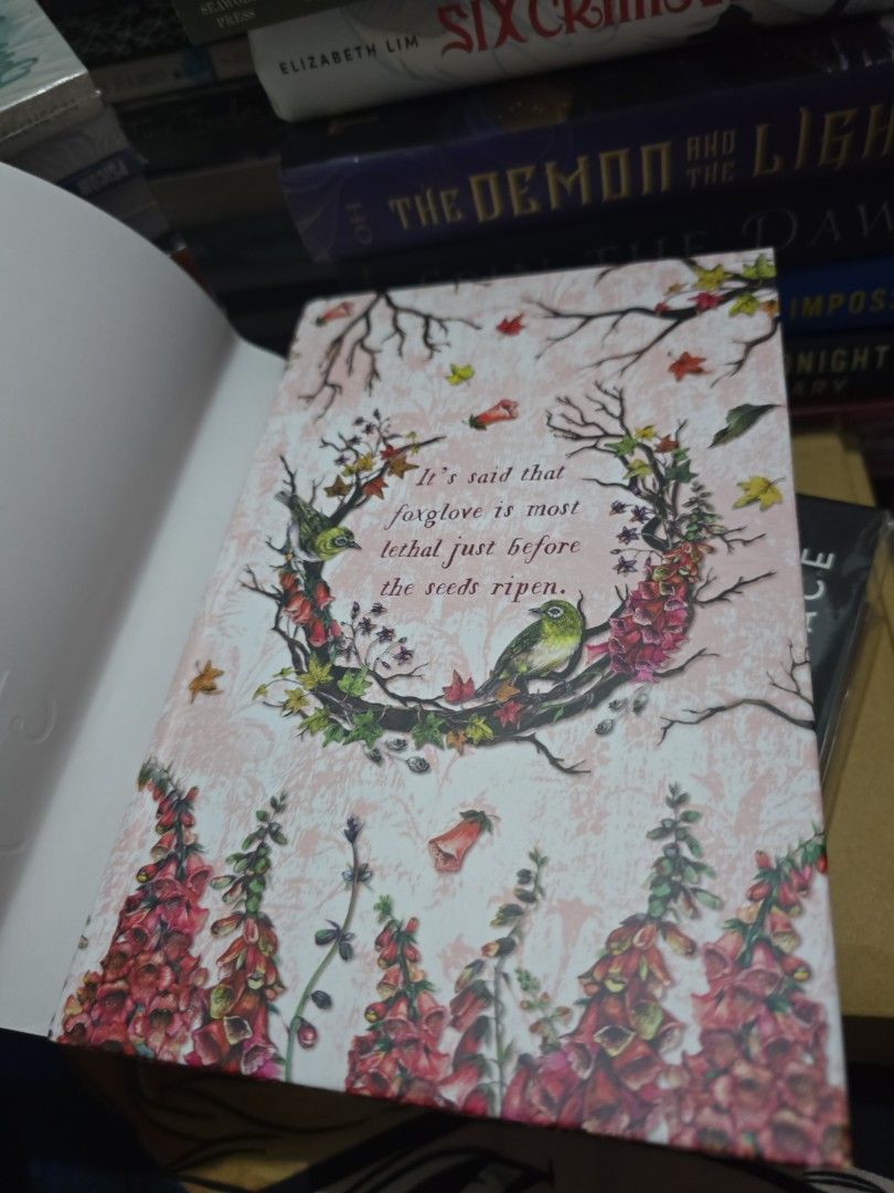 Foxglove & Wisteria (HB) (Category: Storybooks) located in Taguig. Submitted by kaiic (Listing ID 1458710254, Image 3). Description: Adalyn Grace Books Foxglove & Wisteria *Foxglove - foxing edge Wisteria is still sealed *OPP. I will only open po if kkunin. Yung case cover po ng Wisteria same theme with Foxglove (check last photo). From 1200 php waaay back nung una kong posting and wala pang foxing si Foxglove.. Now 800 na lang po for BOTH books.