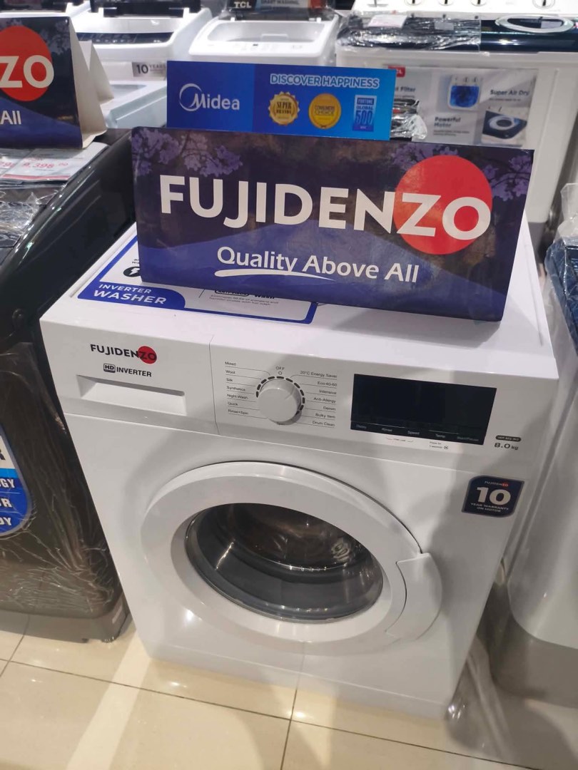 FUJIDENZO FRONT LOAD WASHER AND DRYER (Category: Washing Machines and Dryers) located in Quezon City. Submitted by maryann5721 (Listing ID 1458837855, Image 1). Description: FUJIDENZO FRONT LOAD WASHING MACHINE AND DRYER Product Description: * HD Inverter Technology * Heavy Duty Quality * Quick Wash * Anti-Allergy and Anti-Virus Wash * Hot Wash up 95 Degree Celsius * Stainless Steel Drum * Digital LED Display * Pump Drain System * 10 Year Warrant