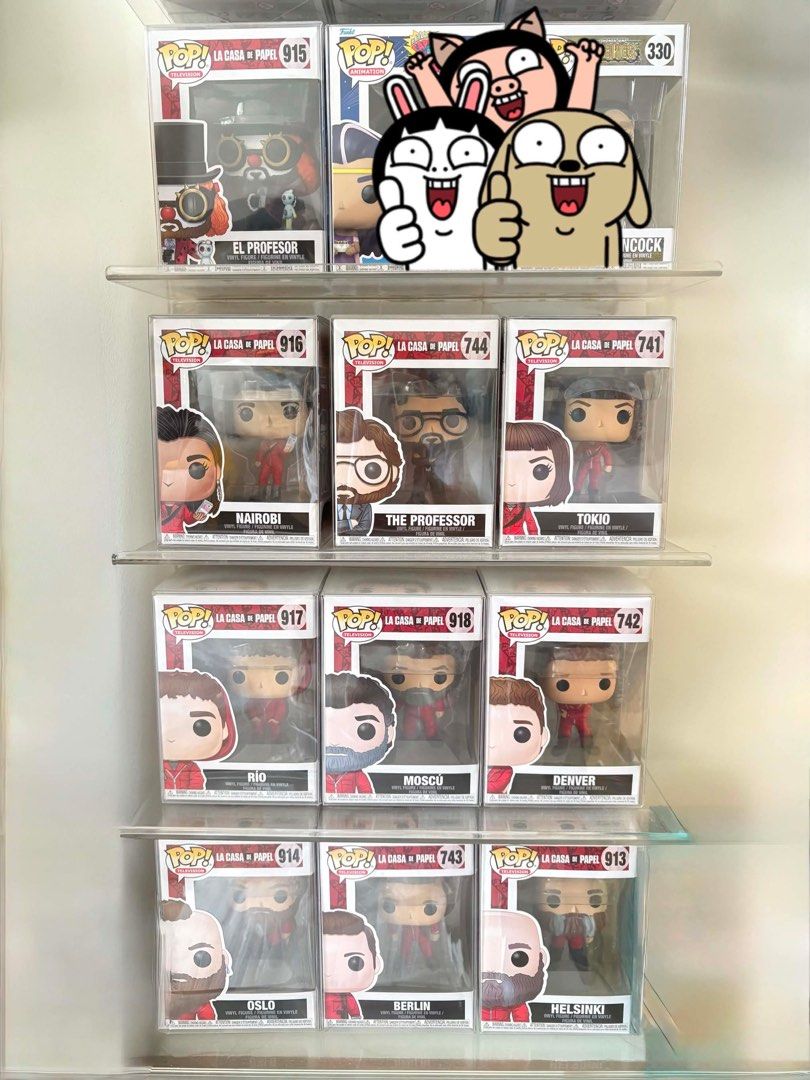 10pc Funko Pop! Money Heist Set (Category: Designer & Blind Box Toys) located in Malabon City. Submitted by mksalenga (Listing ID 1458720318, Image 1). Description: Funko Pop! La Casa de Papel / Money Heist Set (10 pcs) 915 El Profesor 744 The Professor 741 Tokio 916 Nairobi 917 Rio 742 Denver 918 Moscu 913 Helsinki 914 Oslo 743 Berlin All unopened with Boss protector Shipping c/o buyer Location: Makati City RFS: Quitting FP.