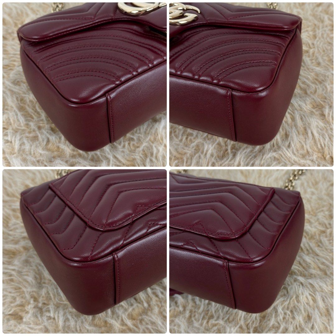 GG Marmont Medium In Rosso Ancora Red (Category: Luxury Bags & Wallets) located in Manila. Submitted by luxuryprelovedbagsby_by_agnes (Listing ID 1458721845, Image 2). Description: GG Marmont Medium In Rosso Ancora Red Leather Php 95,000 165K SRP Like New Condition Dimensions: 26cm x 15cm x 7cm.