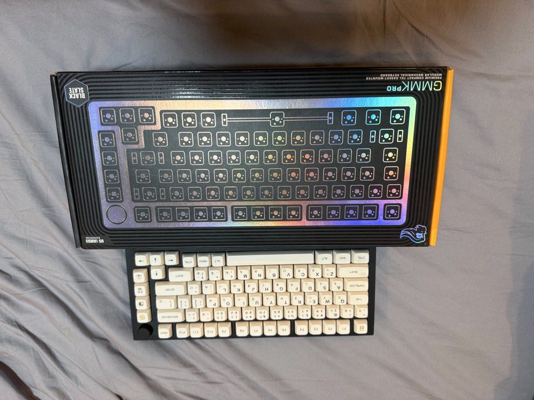 Glorious GMMK Pro Mechanical Keyboard Black Slate (Category: Computer Keyboard) located in Manila. Submitted by cosmicriver-f451 (Listing ID 1458822344, Image 3). Description: - Glorious GMMK Pro Mechanical Keyboard - Color: Black Slate - Layout: Compact 75% - Design: Modular, Gasket-Mounted - Keycaps: Japanese Legends - Condition: Comes in original packaging - Ideal for: Typing and Gaming - Gateron milky yellow pro switches -Royal kludge xda key