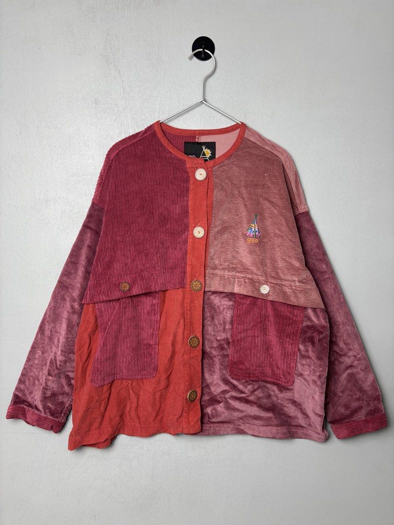 Go Slow Caravan Japan Corduroy Panel Collarless Half Jacket (Category: Coats, Jackets and Outerwear) located in Mandaluyong City. Submitted by fellas_ph (Listing ID 1458812432, Image 3). Description: Excellent condition No issues Size 1, fits L-XL 25.5" Width 27" Length.