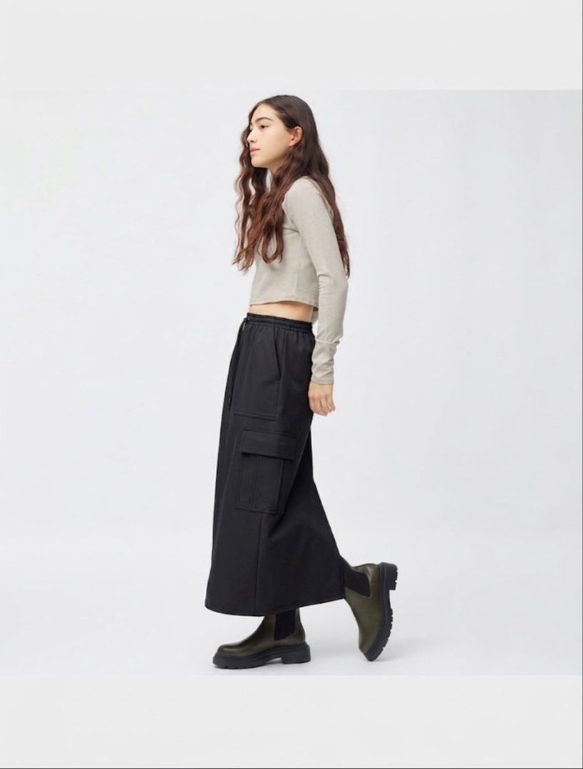 GU - Fleece Lined Cargo Long Skirt (Category: Skirts) located in Cavite. Submitted by hand.picked (Listing ID 1458802791, Image 1). Description: GU - Fleece Lined Cargo Long Skirt Size: Small Dimension: 25-30” Waistline / 31.5” Length Condition: Like New.