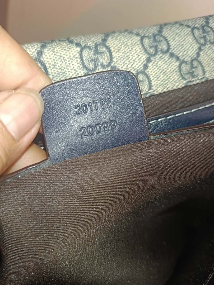 Gucci Monogram Messenger Bag (Category: Luxury Bags & Wallets) located in Bolinao. Submitted by shayne_0215 (Listing ID 1458844175, Image 3). Description: - Coded Gucci messenger bag - Classic GG monogram canvas - Navy blue leather trim - Iconic Gucci buckle closure - Great for daily use - Free Shipping Nationwide - Deal Now, Pay Now via GCASH - Helping a friend.
