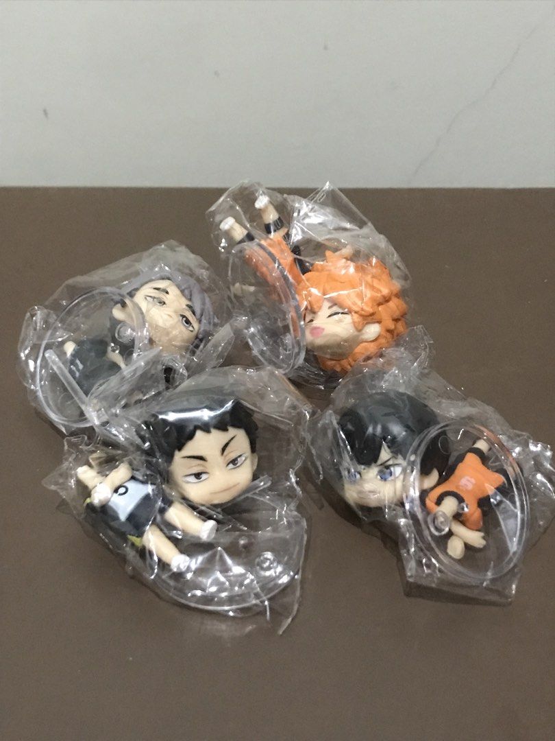 Haikyuu Figures (Category: Figurines & Statues) located in Pasig City. Submitted by midnightsun08 (Listing ID 1458729391, Image 1). Description: Haikyuu Action Figure Set (Take All) - Hinata - Kageyama - Osamu - Akaashi from gacha / capsule toy Sealed Plastic *2nd photo is for reference. I assembled mine :).