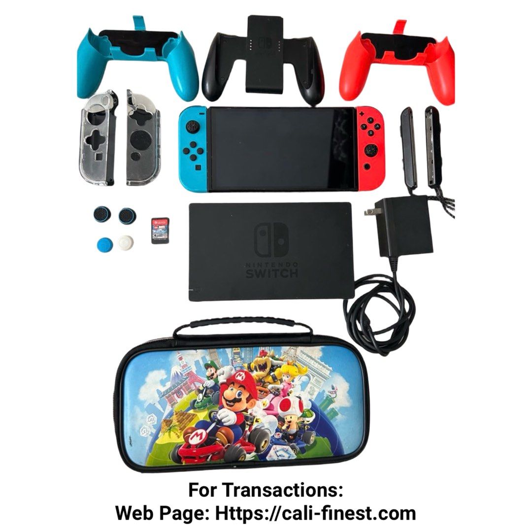 HEG-001 Nintendo Switch – OLED Model (Category: Nintendo) located in Pasig City. Submitted by califinestcollectibles (Listing ID 1458738216, Image 1). Description: HEG-001 Nintendo Switch – OLED Model. 📦 INCLUSIONS: ✅ Nintendo Switch OLED Console ✅ Neon Red & Blue Joy-Con Controllers ✅ Original Nintendo Switch Dock ✅ Original AC Adapter/Charger ✅ Joy-Con Grip ✅ Joy-Con Straps ✅ Protective Nintendo-themed Carrying Case ✅ microSD Card ✅ Extra thum