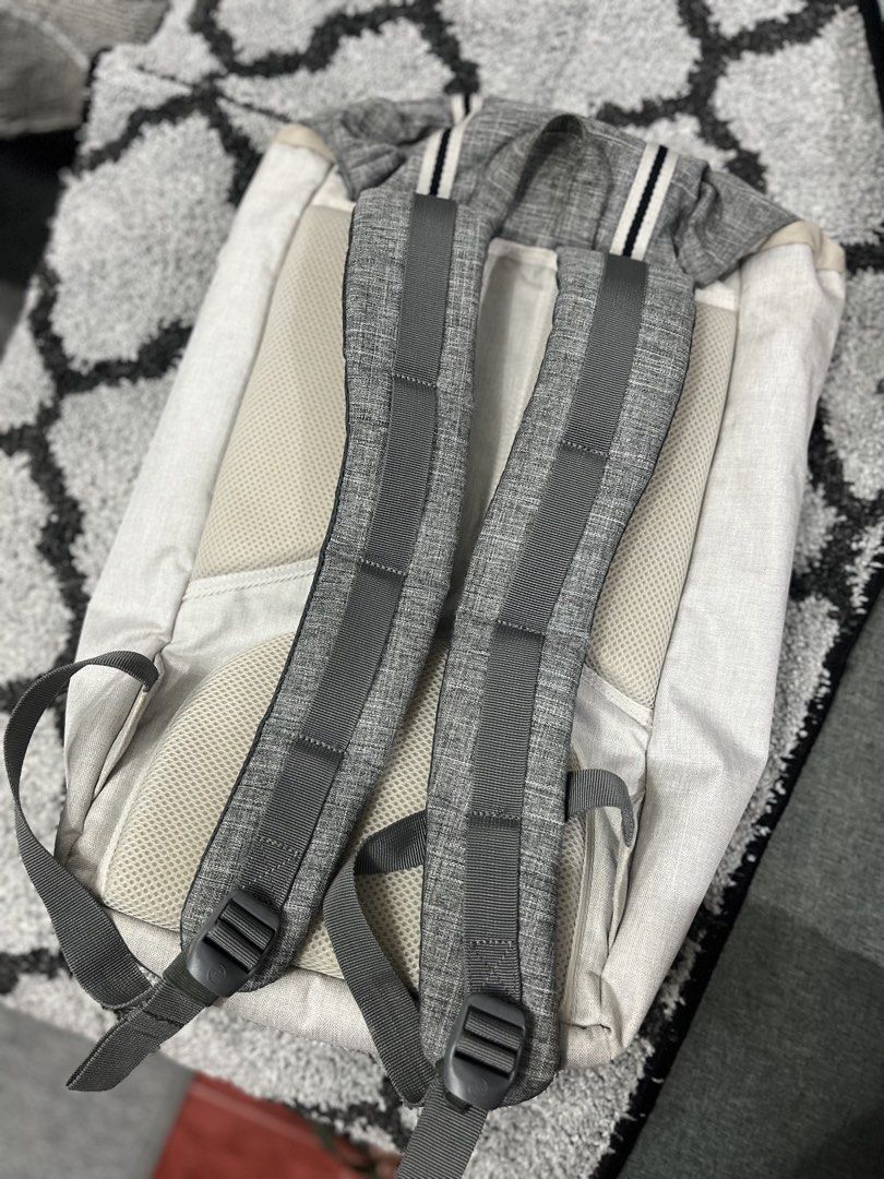 Herschel Supply Co. Backpack - Grey and White (Category: Backpacks) located in Paranaque City. Submitted by rowell.nono (Listing ID 1458771360, Image 3). Description: * Brand: Herschel Supply Co. * Model: Little America * Color: Gray/Grey Crosshatch + Tan * Capacity: around 23–25L for the older version * Laptop compartment: padded/fleece-lined, approximately 15”–17” depending on the generation * Closure: drawcord + magnetic/pin buckle straps * Fr