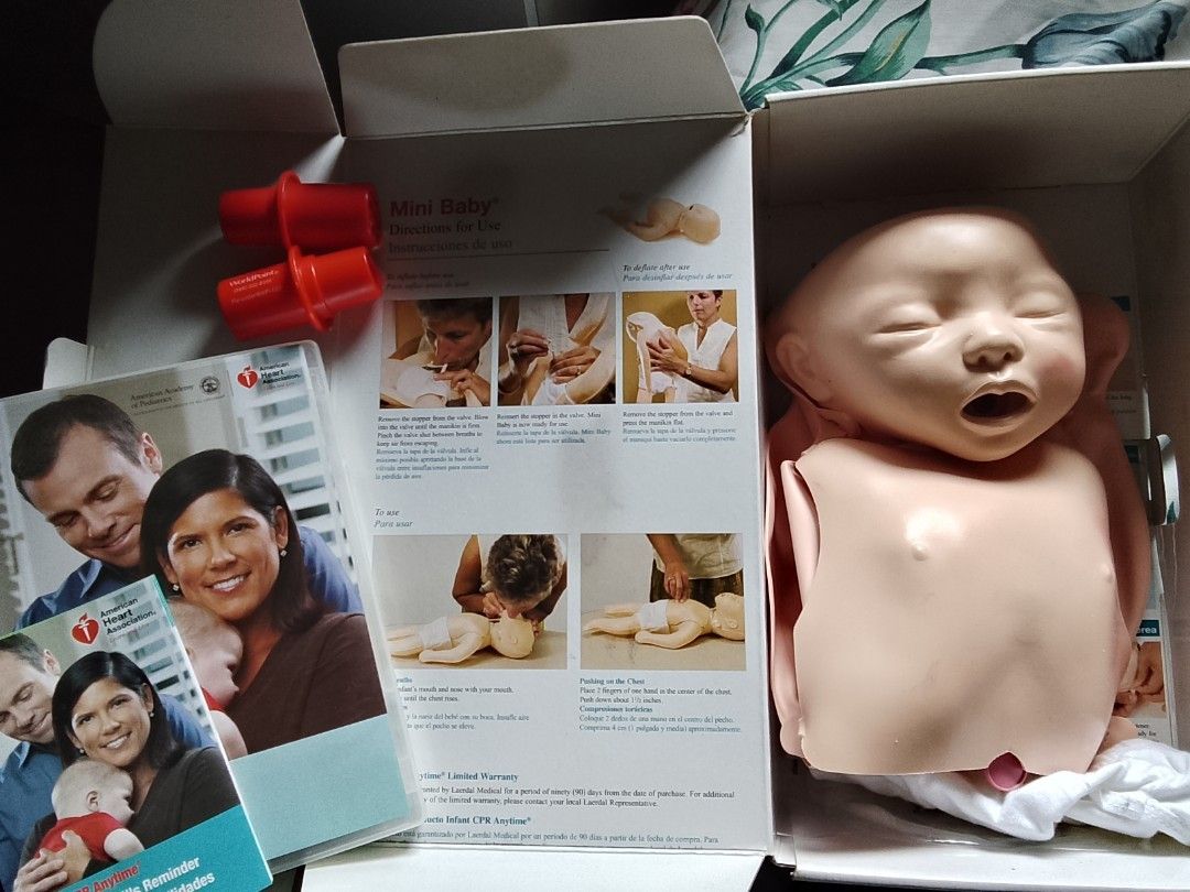 Infant CPR Training Kit, CPR Infant Doll (Category: Medical Supplies & Tools) located in Dagupan City. Submitted by docsjs (Listing ID 1458783434, Image 3). Description: For Sale! Infant CPR Anytime Kit AHA Heart Association DVD Training + Baby Manikin *Item from USA *Lightly used. *Please refer to the photos for the inclusions. Perfect for medical students, pediatric residents in training, nurses... Rfs: Decluttering. Stored for a long time. Kin