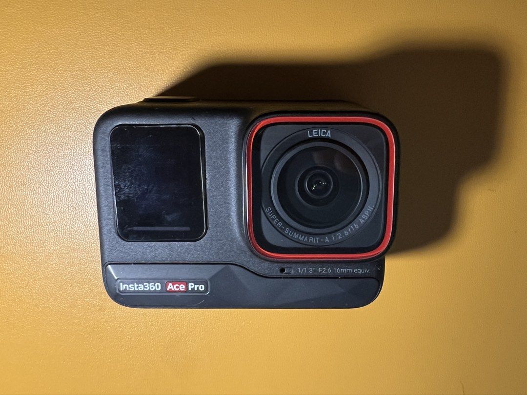 Insta360 Ace Pro Action Camera with Accessories (Category: Cameras) located in Makati City. Submitted by zenarchives (Listing ID 1458803848, Image 2). Description: - Insta360 Ace Pro Camera (version 1) - Premium Leica Lens - Includes charging cable - mounting accessories included - Lightly Used - Screen guard in place - Last Price Already - no memory card - 1 battery only.