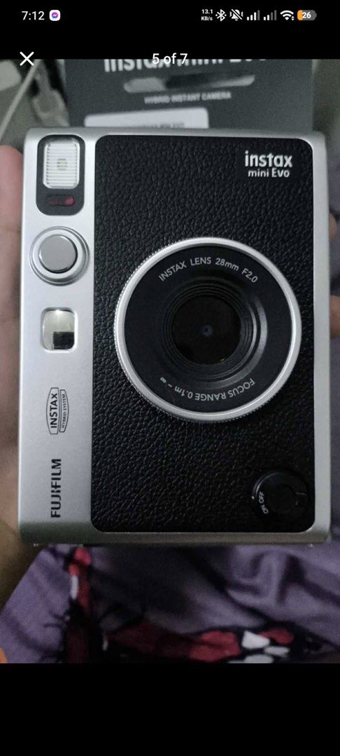 Instax mini Evo with instax film (Category: Cameras) located in San Pedro. Submitted by ozz1996 (Listing ID 1458792957, Image 3). Description: Pm sa tatawad -New wala pang 1 month -with box, strap, manual, cord -include temp cover -include 3pcs 10sheet film -include 5 free film sa sure buyer -include photo/film cover and stickers -meet up only, pass sa padeliver RFS: gusto mag upgrade 🥹.