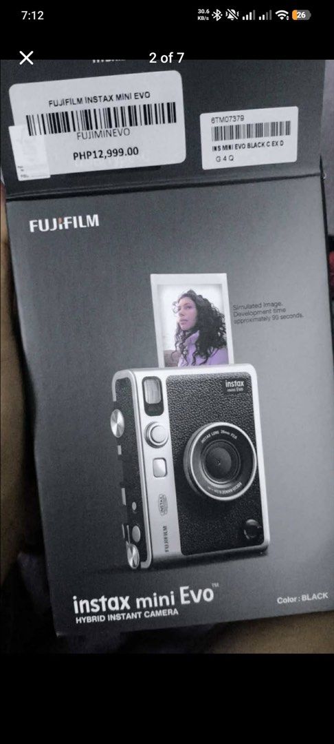 Instax mini Evo with instax film (Category: Cameras) located in San Pedro. Submitted by ozz1996 (Listing ID 1458792957, Image 1). Description: Pm sa tatawad -New wala pang 1 month -with box, strap, manual, cord -include temp cover -include 3pcs 10sheet film -include 5 free film sa sure buyer -include photo/film cover and stickers -meet up only, pass sa padeliver RFS: gusto mag upgrade 🥹.