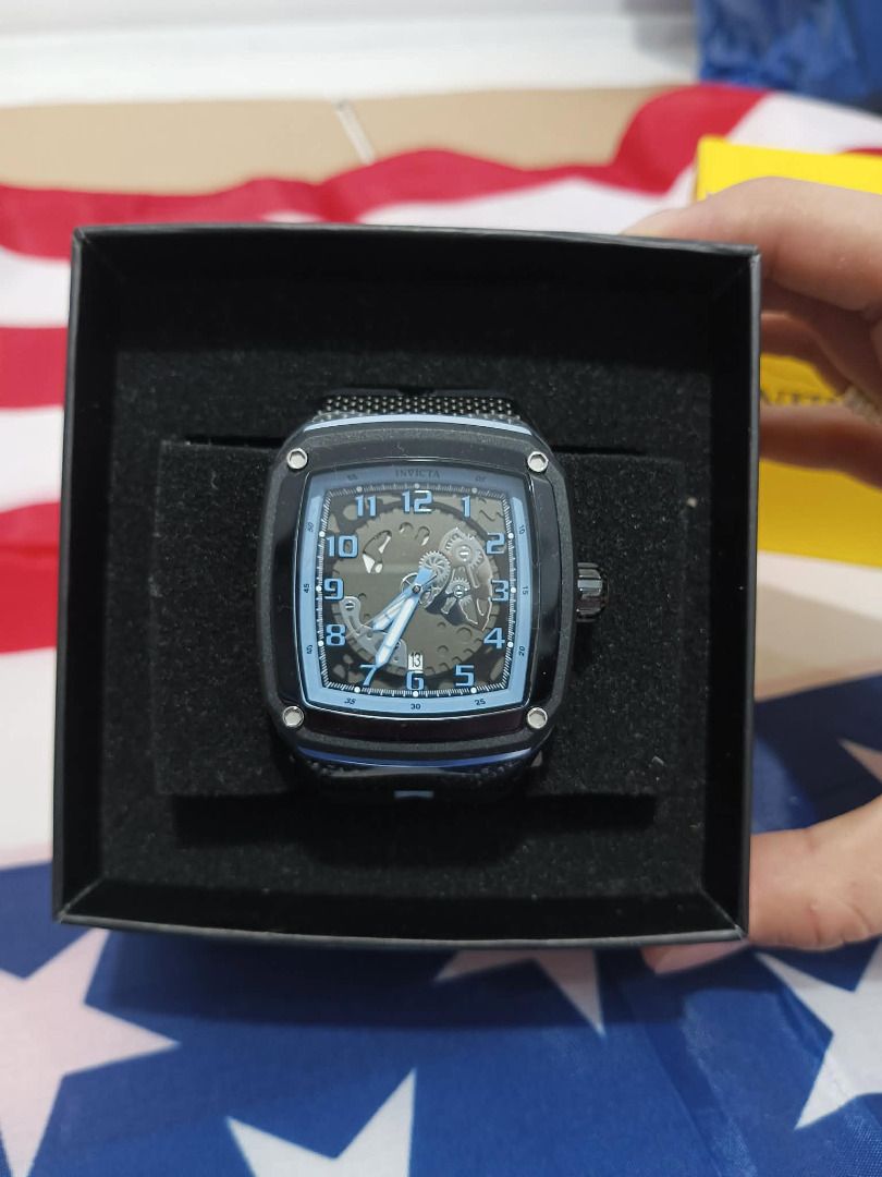 Invicta Watch with Blue Accents - Includes Box (Category: Men's Watches) located in Caloocan City. Submitted by cha_essentials2026 (Listing ID 1458831001, Image 2). Description: - Invicta Watch - Features a cool skeleton dial - Striking blue accents - Includes original yellow Invicta box - Ideal for watch collectors - Feel free to ask questions!.