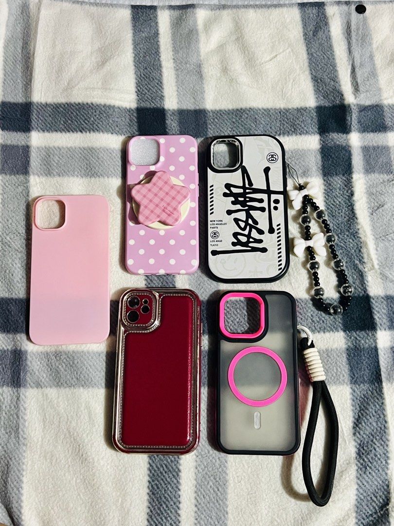 Iphone 13 case (Category: Cases & Sleeves) located in Rizal. Submitted by evermourn777 (Listing ID 1458875161, Image 2). Description: iphone 11, 13/14, and 13 pro cases stussy (ip 11) - 100 red (ip 11) - 80 pink polka w/ pop socket (ip 13/14)- 200 magsafe black pink (ip 13 pro) - 80 free magsafe clear case ip 13 pro if take all..