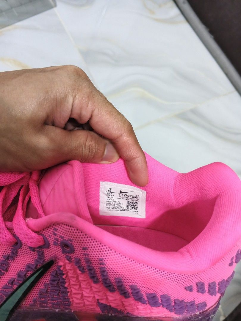 Ja Morant 3 / Ja3 (Category: Sneakers) located in Manila. Submitted by saitamanards (Listing ID 1458836066, Image 2). Description: may box pa po, pinang jogging lang to 3x matigas pa, ua quality po need lang extra budget. - Bright pink Nike ZoomX running shoes - Unique textured pattern on the upper - Light mint green Nike swoosh - Pink laces - Ideal for running and workouts and playing basketball.
