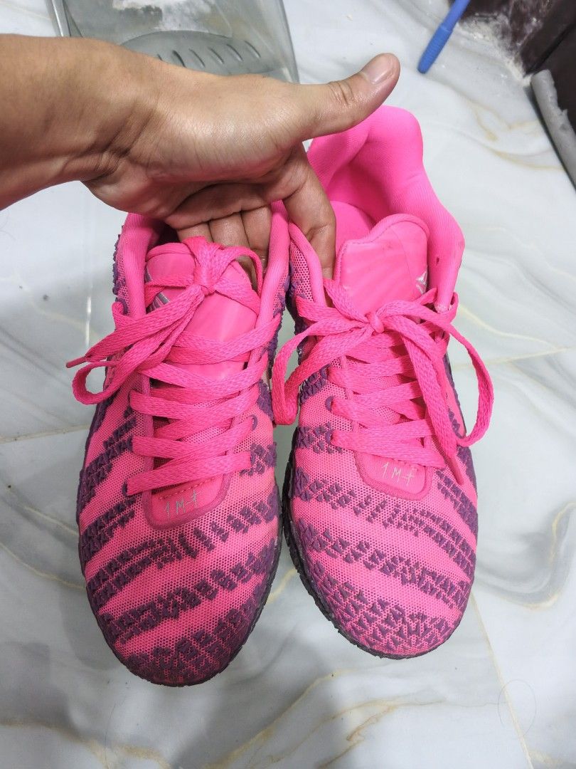 Ja Morant 3 / Ja3 (Category: Sneakers) located in Manila. Submitted by saitamanards (Listing ID 1458836066, Image 3). Description: may box pa po, pinang jogging lang to 3x matigas pa, ua quality po need lang extra budget. - Bright pink Nike ZoomX running shoes - Unique textured pattern on the upper - Light mint green Nike swoosh - Pink laces - Ideal for running and workouts and playing basketball.